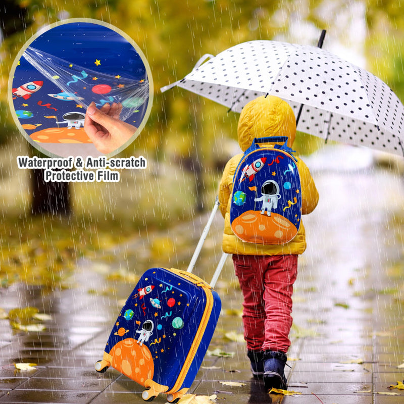 2 Pieces 12 Inch 18 Inch Kids Luggage Set with Backpack and Suitcase for Travel