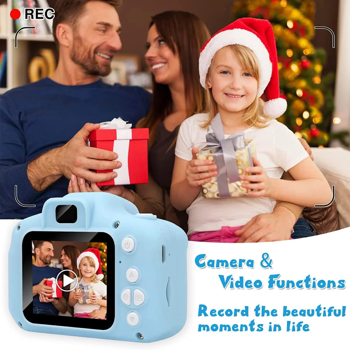 Kids Camera, Kids Dual Lens Digital Camera, Portable Selfie Video Cameras Toy for Toddlers Christmas Birthday Gifts, 1080P HD Video Recorder Player for Girls Boys Age 3-12 with 32GB SD Card
