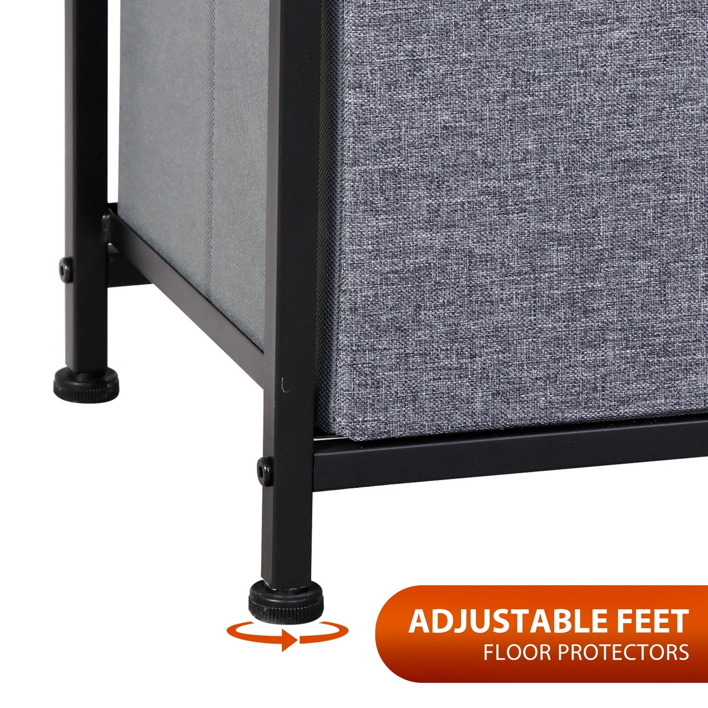 9-Drawer Dresser Steel Frame Wood Top Tall Chest Organizer, Gray