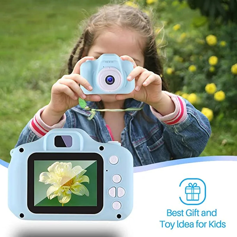 Kids Camera, Kids Dual Lens Digital Camera, Portable Selfie Video Cameras Toy for Toddlers Christmas Birthday Gifts, 1080P HD Video Recorder Player for Girls Boys Age 3-12 with 32GB SD Card