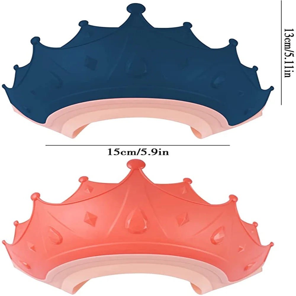 Baby Shower Cap, Adjustable Waterproof Bath Cap Visor Hat Shower Bathing Protection Soft Cap for Children Baby Kids Set of 3(Red, Blue, Yellow