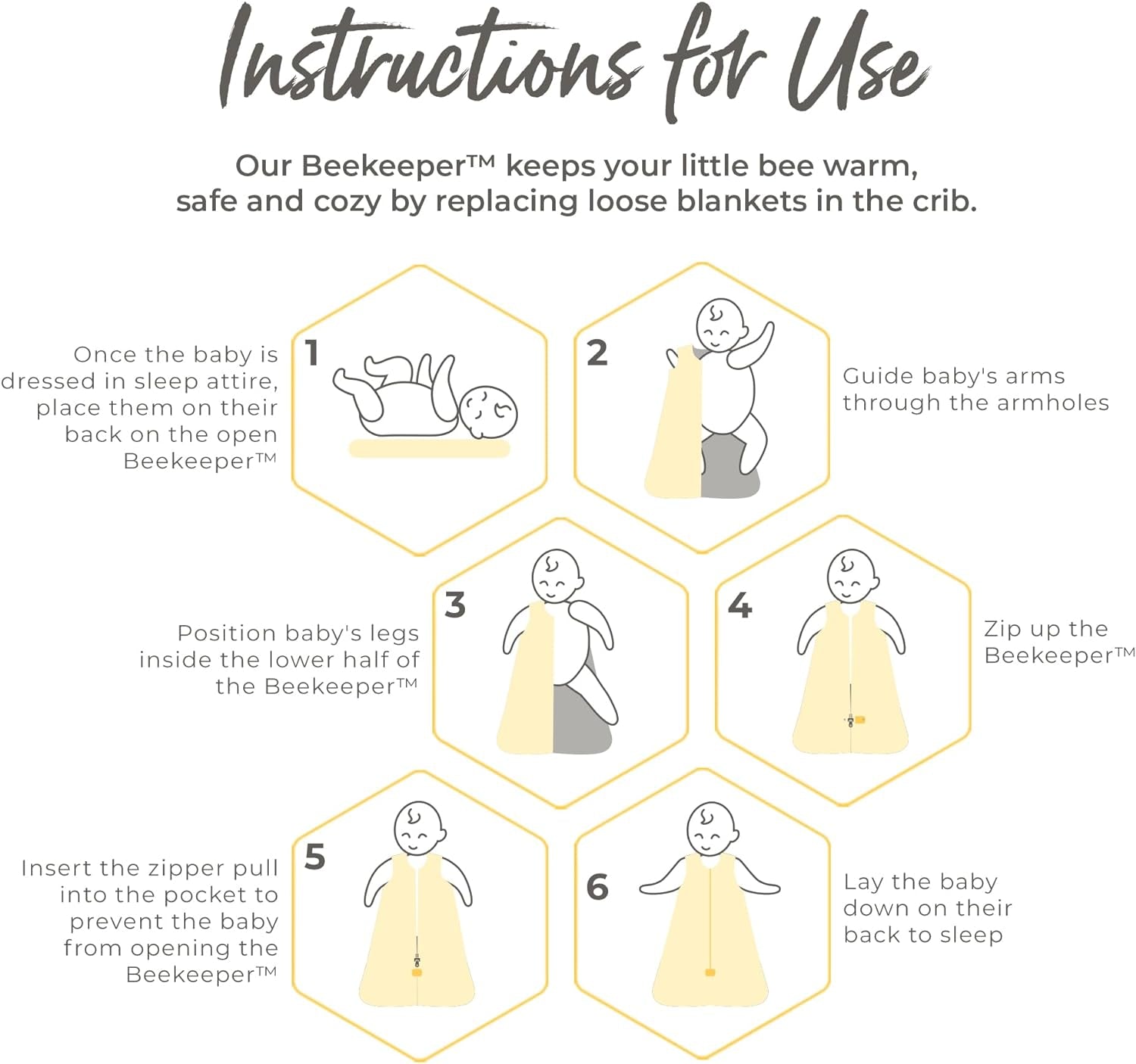 Beekeeper Wearable Blanket, Organic Cotton Swaddle 0.5 or 1.5 TOG, Newborn Essentials Shower Gift