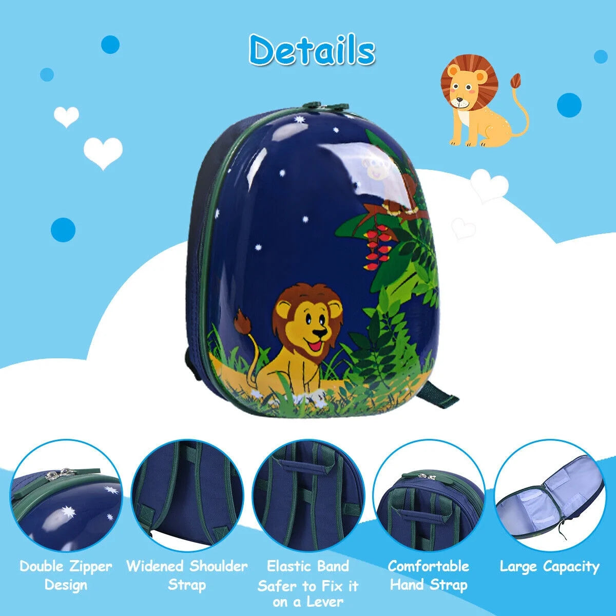 2Pcs 12'' 16'' Kids Luggage Set Suitcase Backpack School Travel Trolley ABS