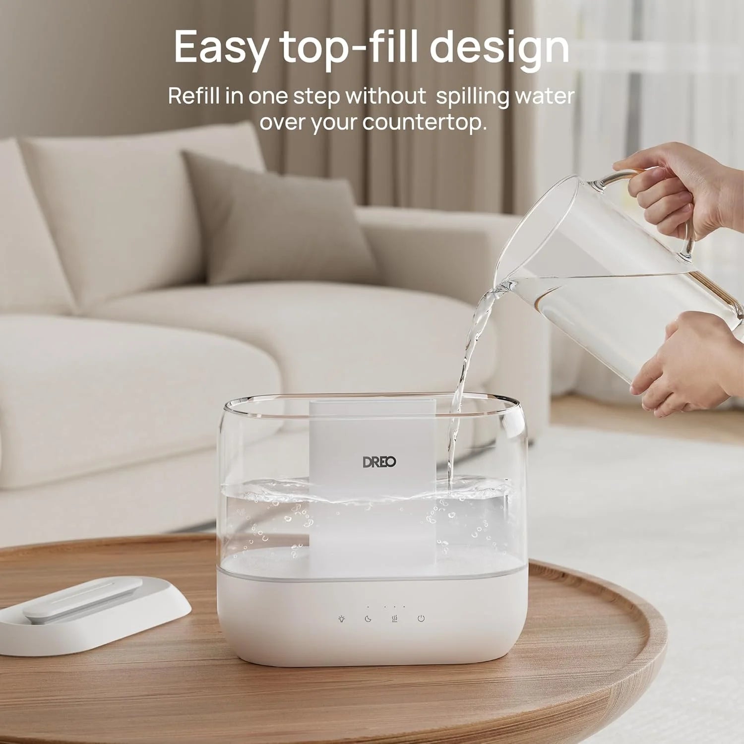 4L Top-Fill Cool Mist Humidifier – Quiet, 32H Runtime, with Oil Diffuser & Nightlight