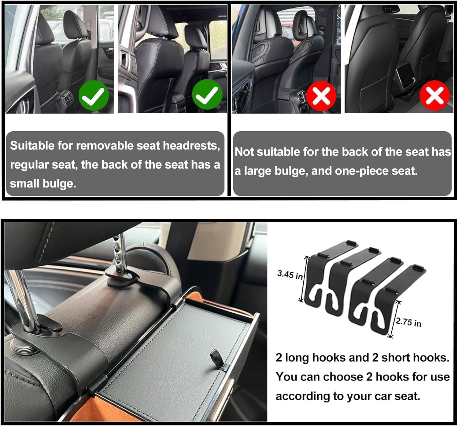 Car Backseat Organizer – Large Capacity, Universal Fit, Easy to Use (Beige)
