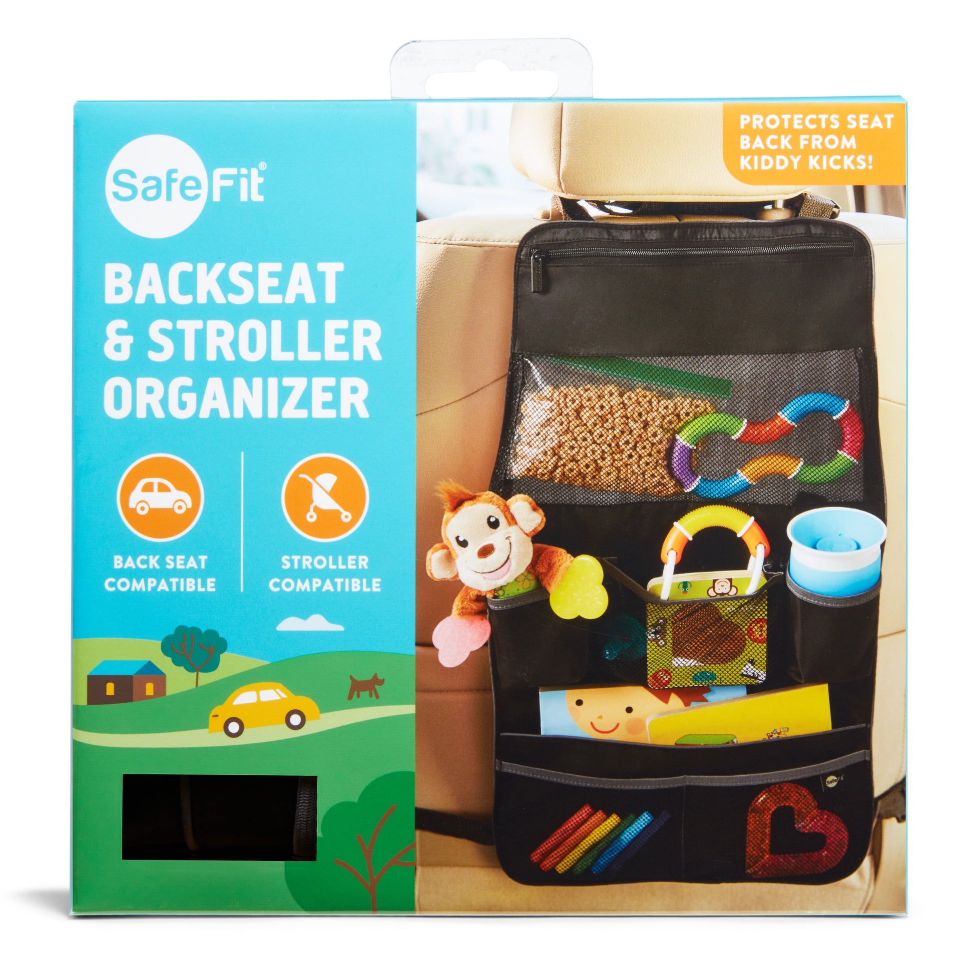 ® 2-in-1 Car Backseat & Stroller Organizer – Black, Unisex