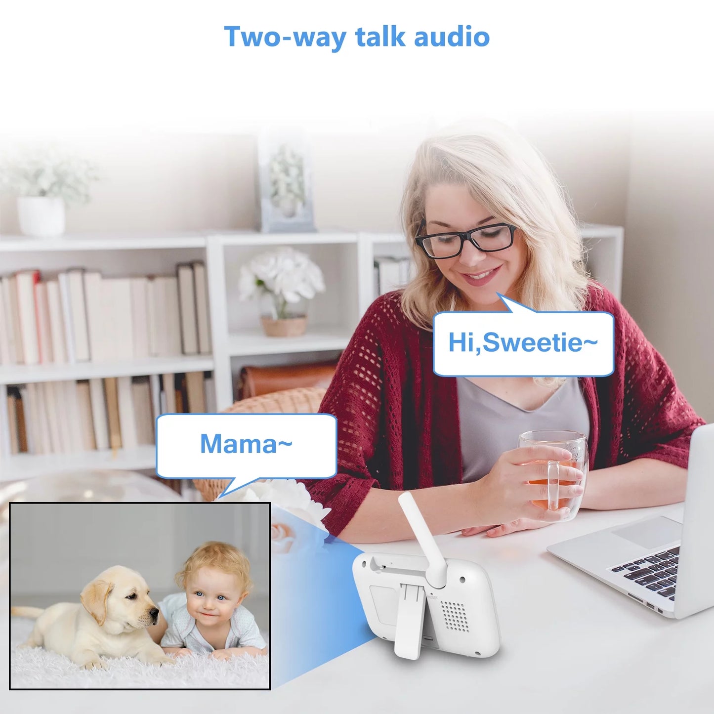 HB6336 Baby Monitor – 3.2" Display, Camera & Audio, Remote Pan Zoom, Night Vision, 1000 Ft Range