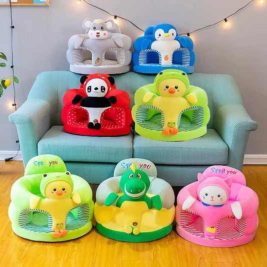 Cute Baby Sofa Support Seat Cover Plush Chair Learningto Sit Feeding Chair Comfortable Toddler Nest Puff Washable without Filler