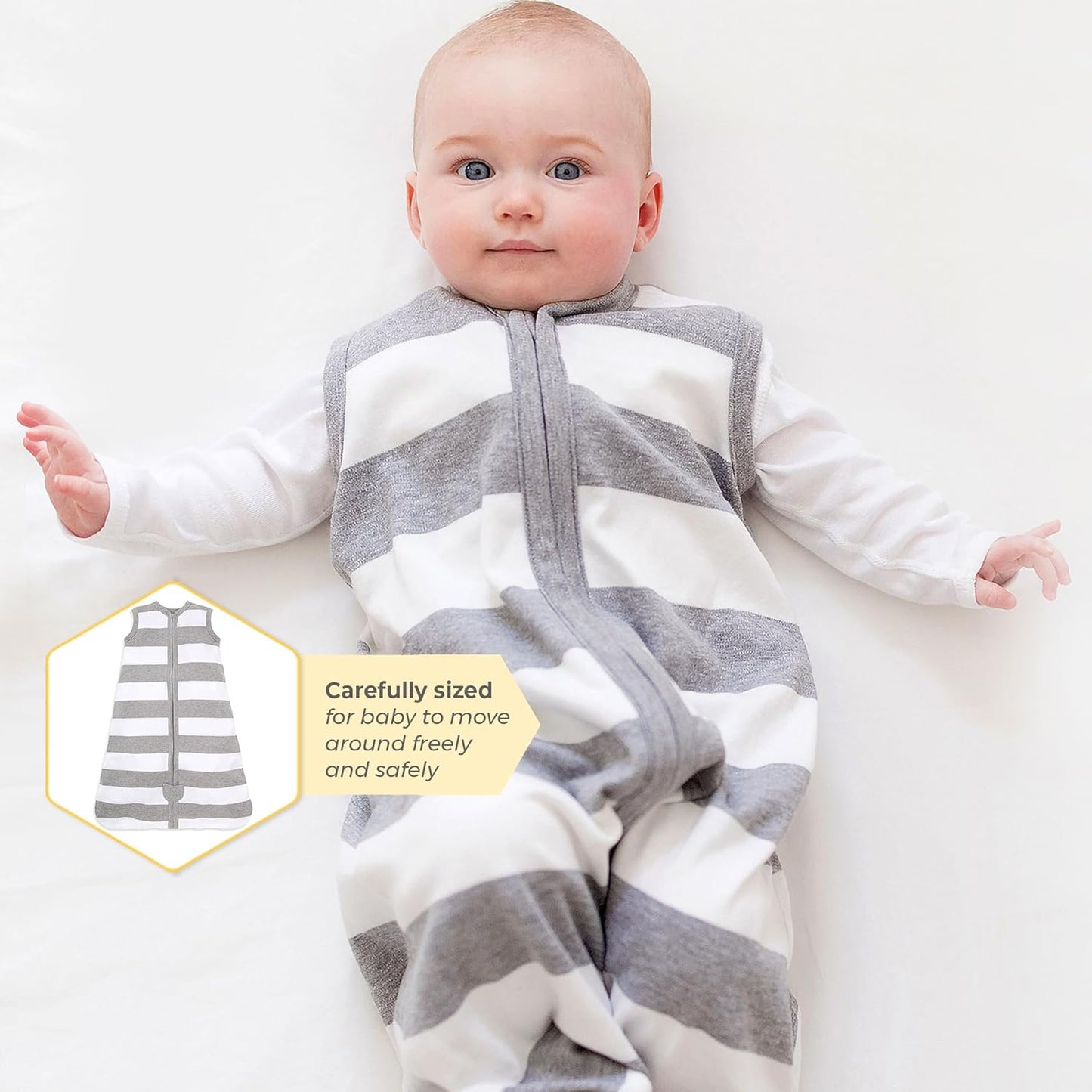 Beekeeper Wearable Blanket, Organic Cotton Swaddle 0.5 or 1.5 TOG, Newborn Essentials Shower Gift