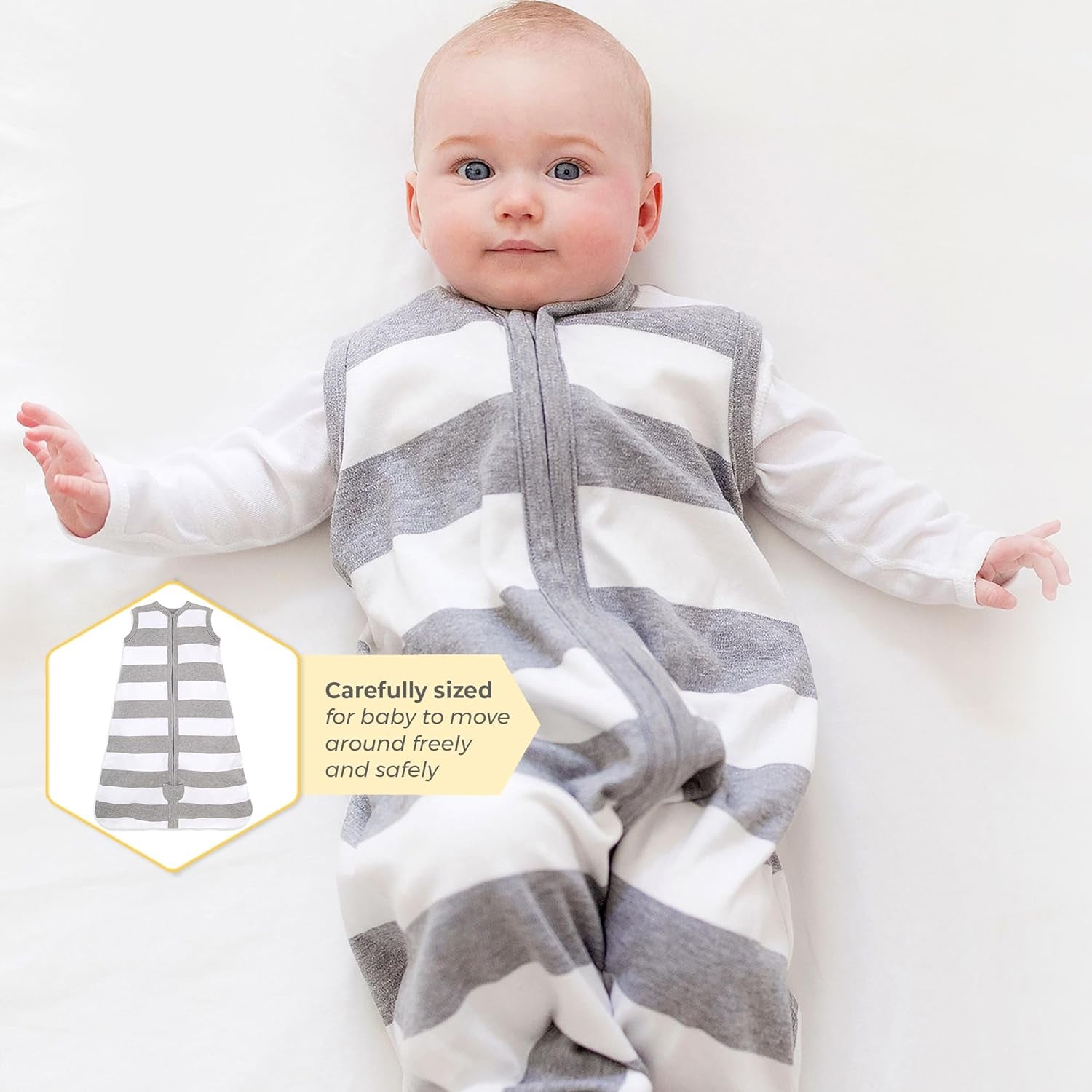 Beekeeper Wearable Blanket, Organic Cotton Swaddle 0.5 or 1.5 TOG, Newborn Essentials Shower Gift