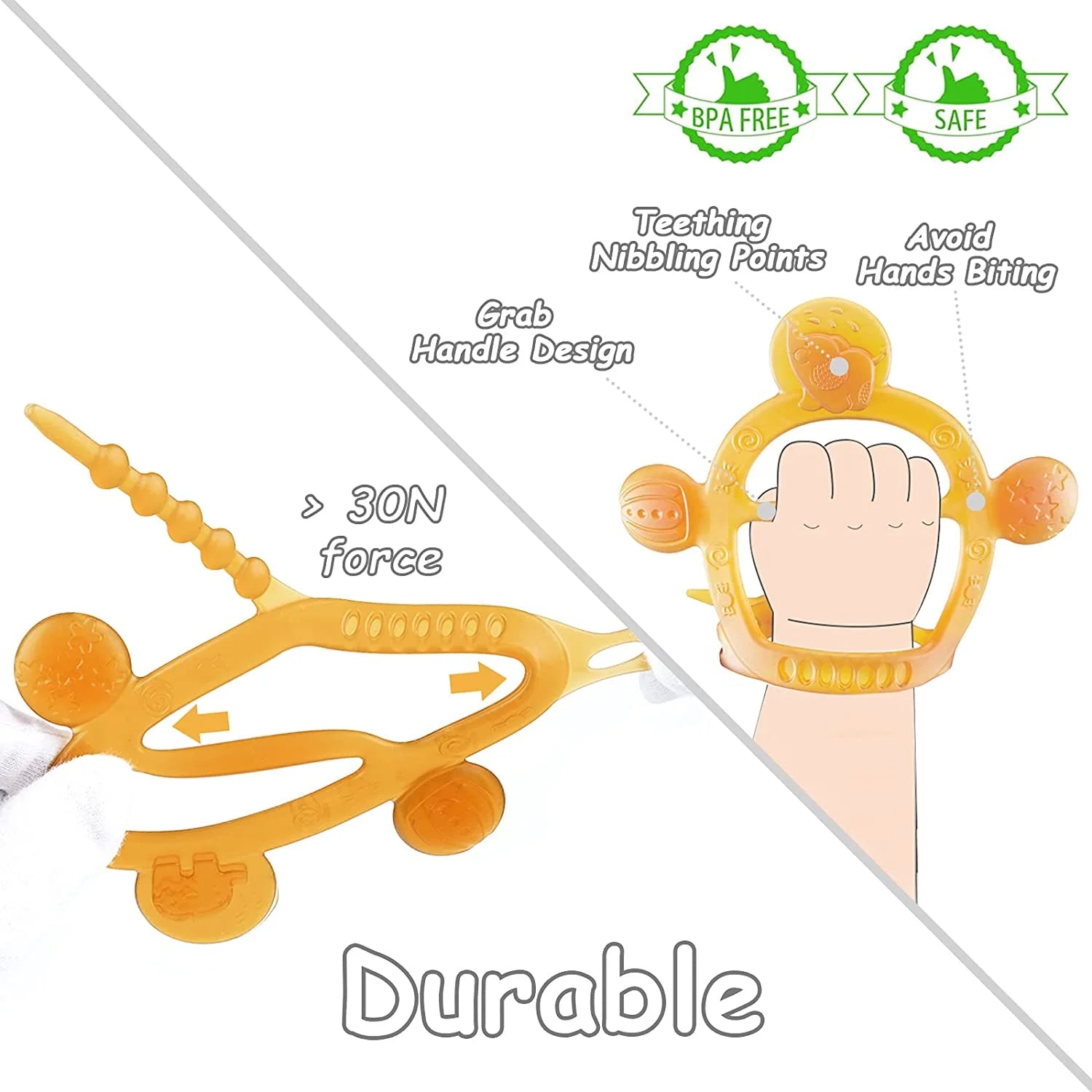 ​Silicone Teething Toy – Adjustable Wristband for Babies 3-12 Months