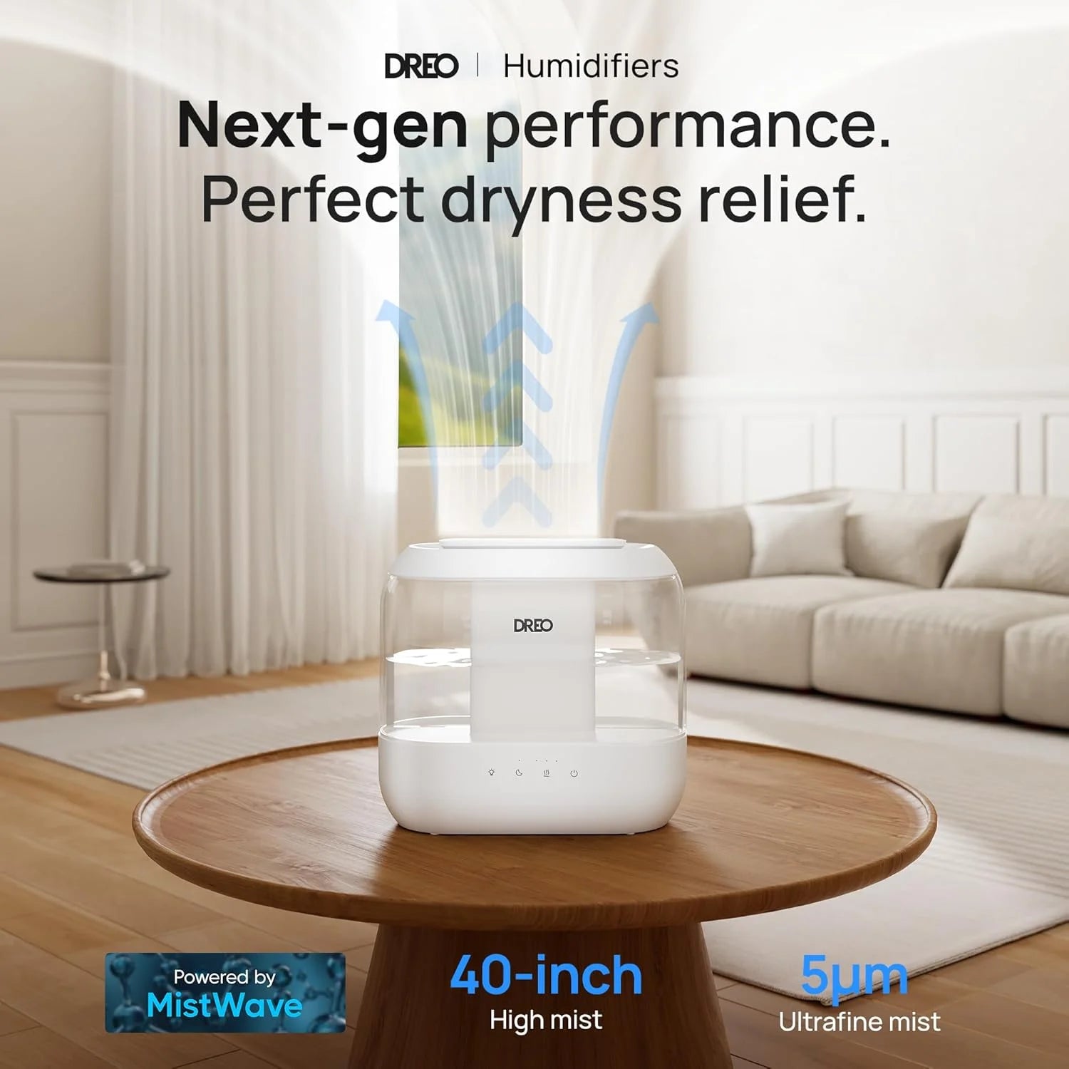 4L Top-Fill Cool Mist Humidifier – Quiet, 32H Runtime, with Oil Diffuser & Nightlight