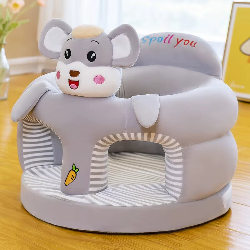 Cute Baby Sofa Support Seat Cover Plush Chair Learningto Sit Feeding Chair Comfortable Toddler Nest Puff Washable without Filler