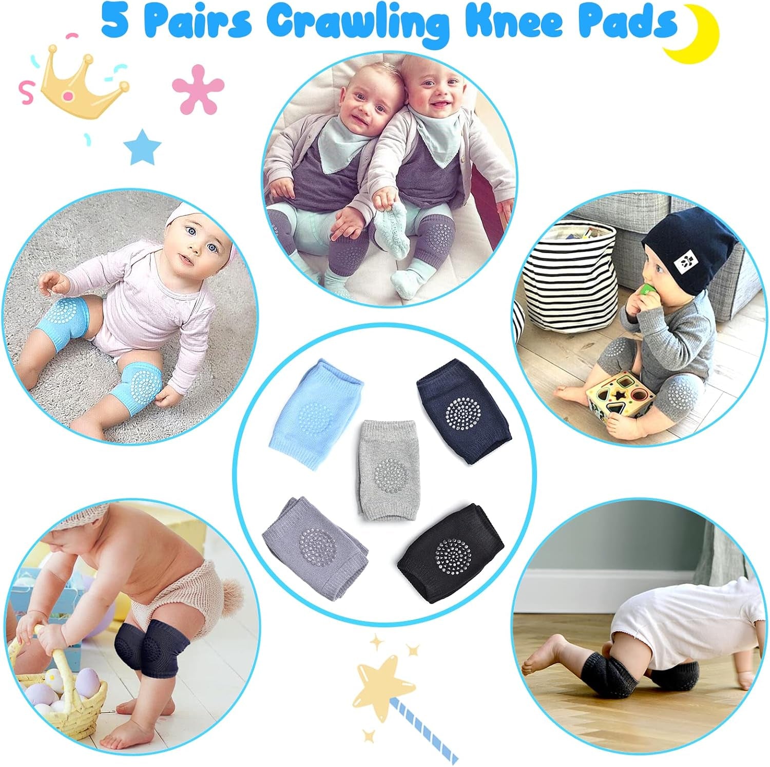 Baby Crawling Pads Anti-Slip Knee Protect Baby’S Knee for Crawling