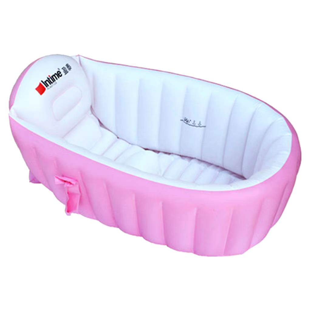 Inflatable Baby Bathtub, Baby Girl Bath Tub, Travel Bath Tub with Bath Toy Organizer, Foldable Baby Bathtub, Infant Bathtub