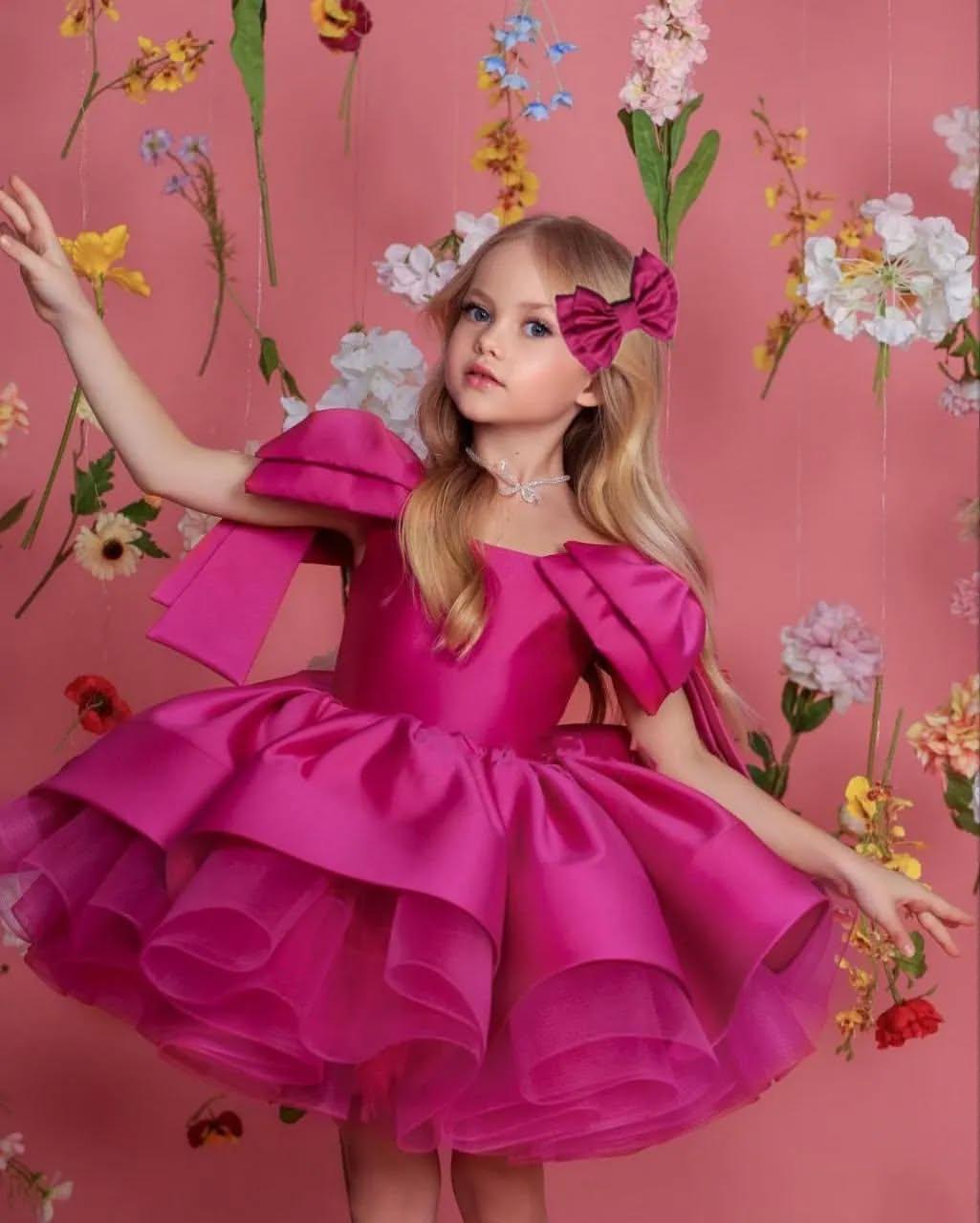 Hot Pink Layered Princess Dress