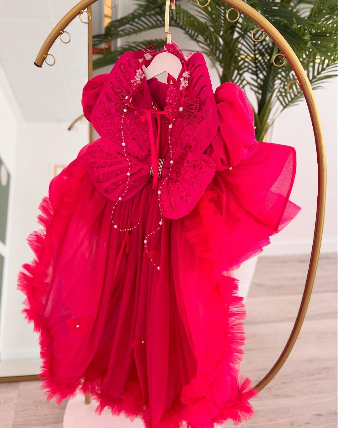 Hot Pink Butterfly Dress