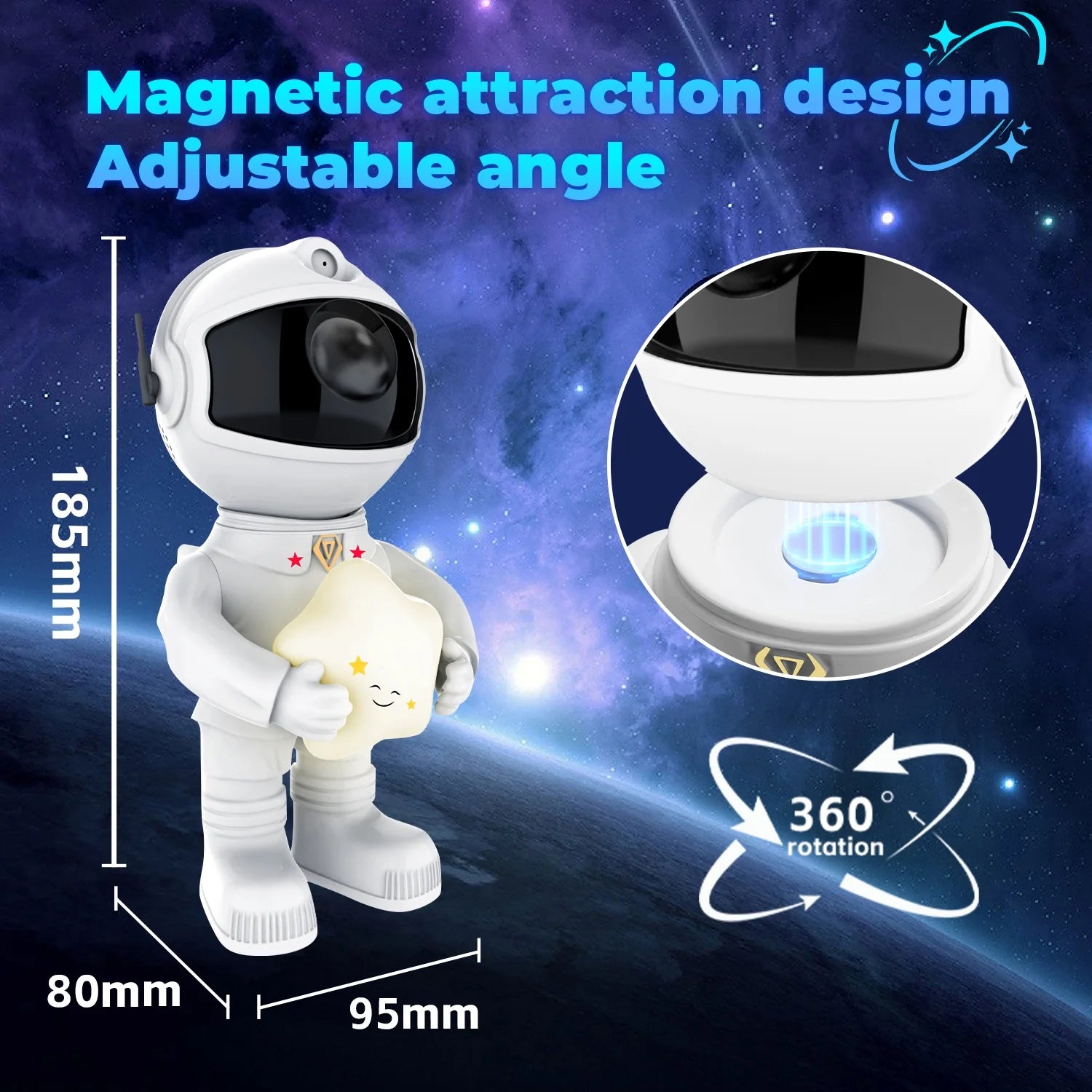 Astronaut Galaxy Projector Star Led Night Light for Bedroom Ceiling Kids Space Light