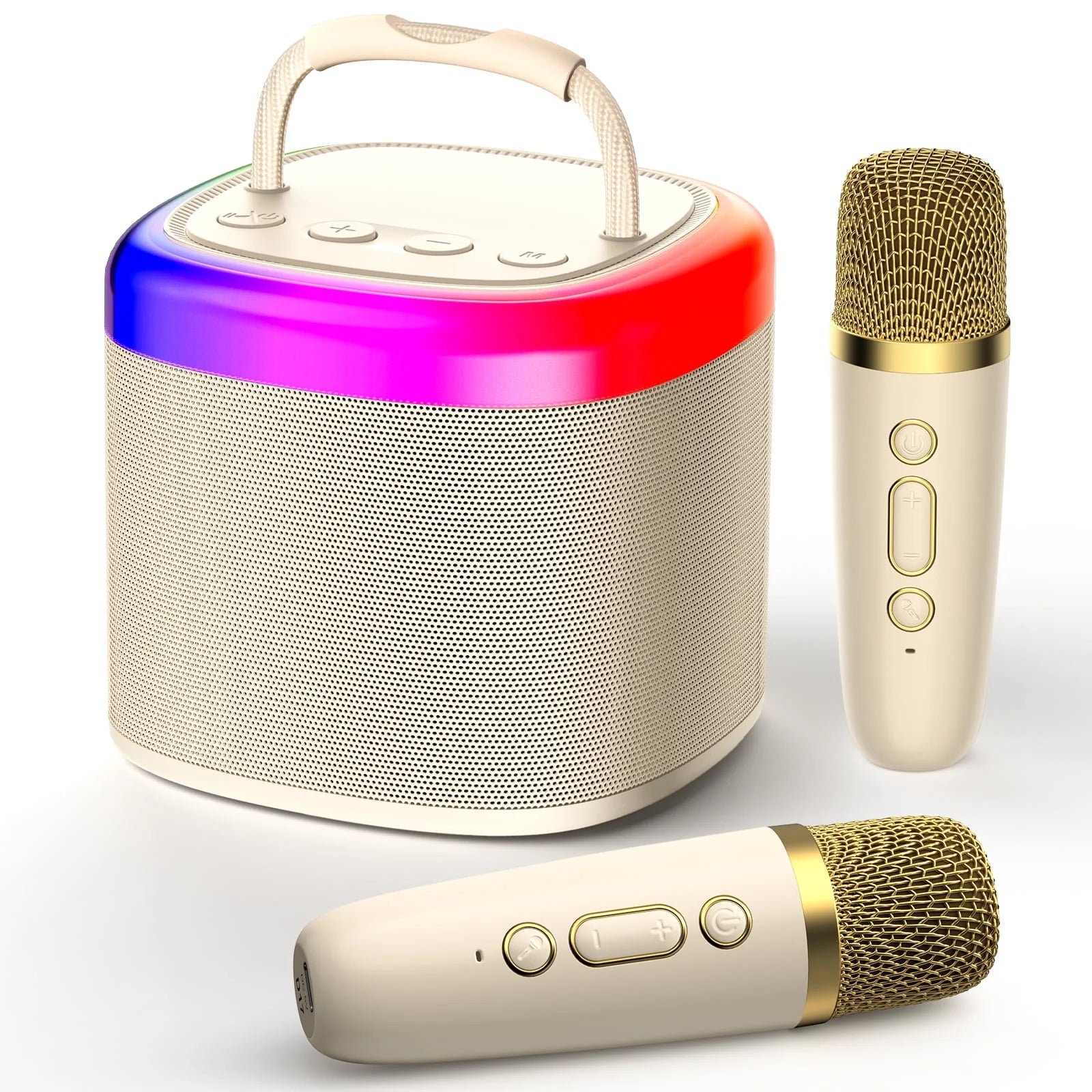 Portable Karaoke Machine – Bluetooth Speaker with Wireless Mics, for Kids & Adults
