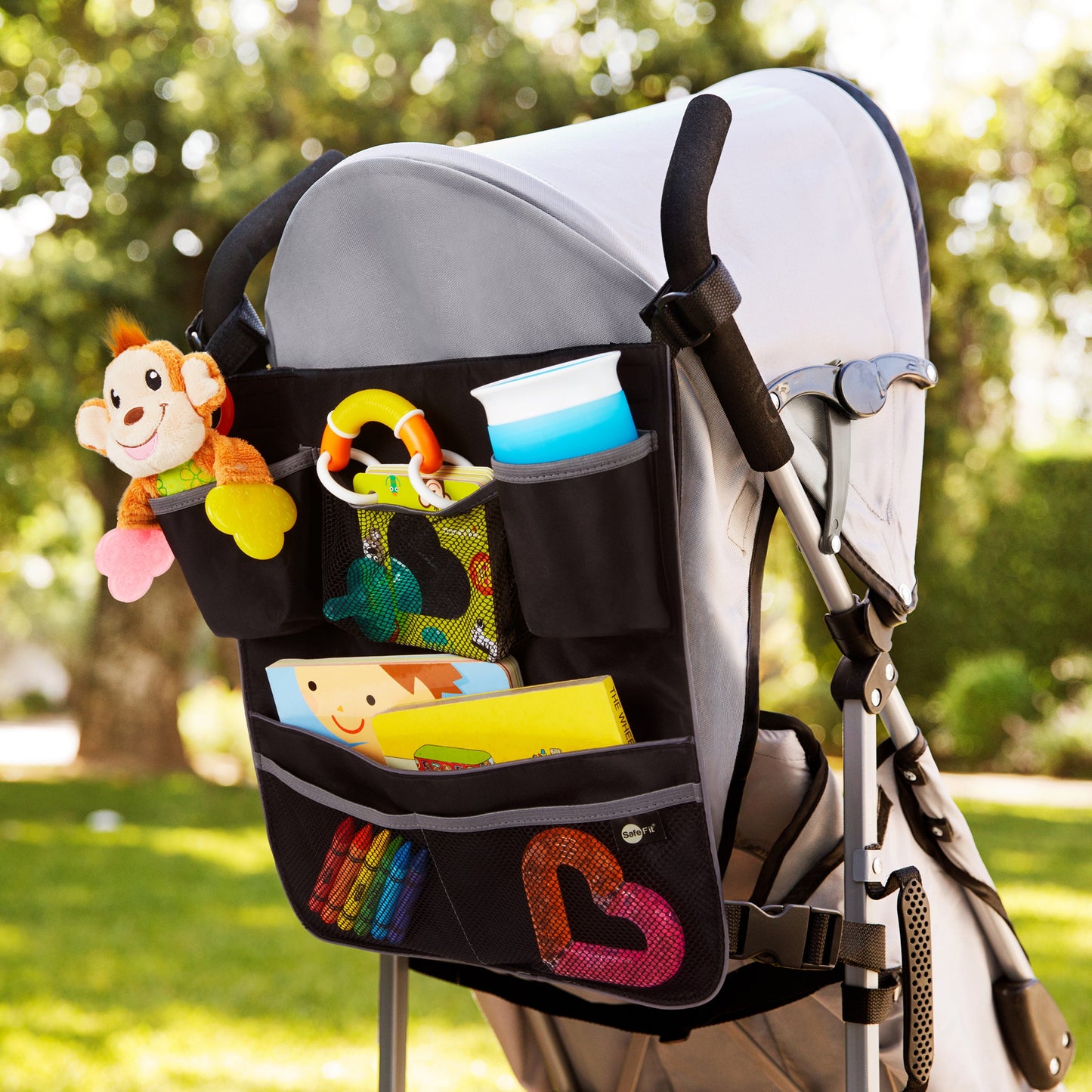 ® 2-in-1 Car Backseat & Stroller Organizer – Black, Unisex