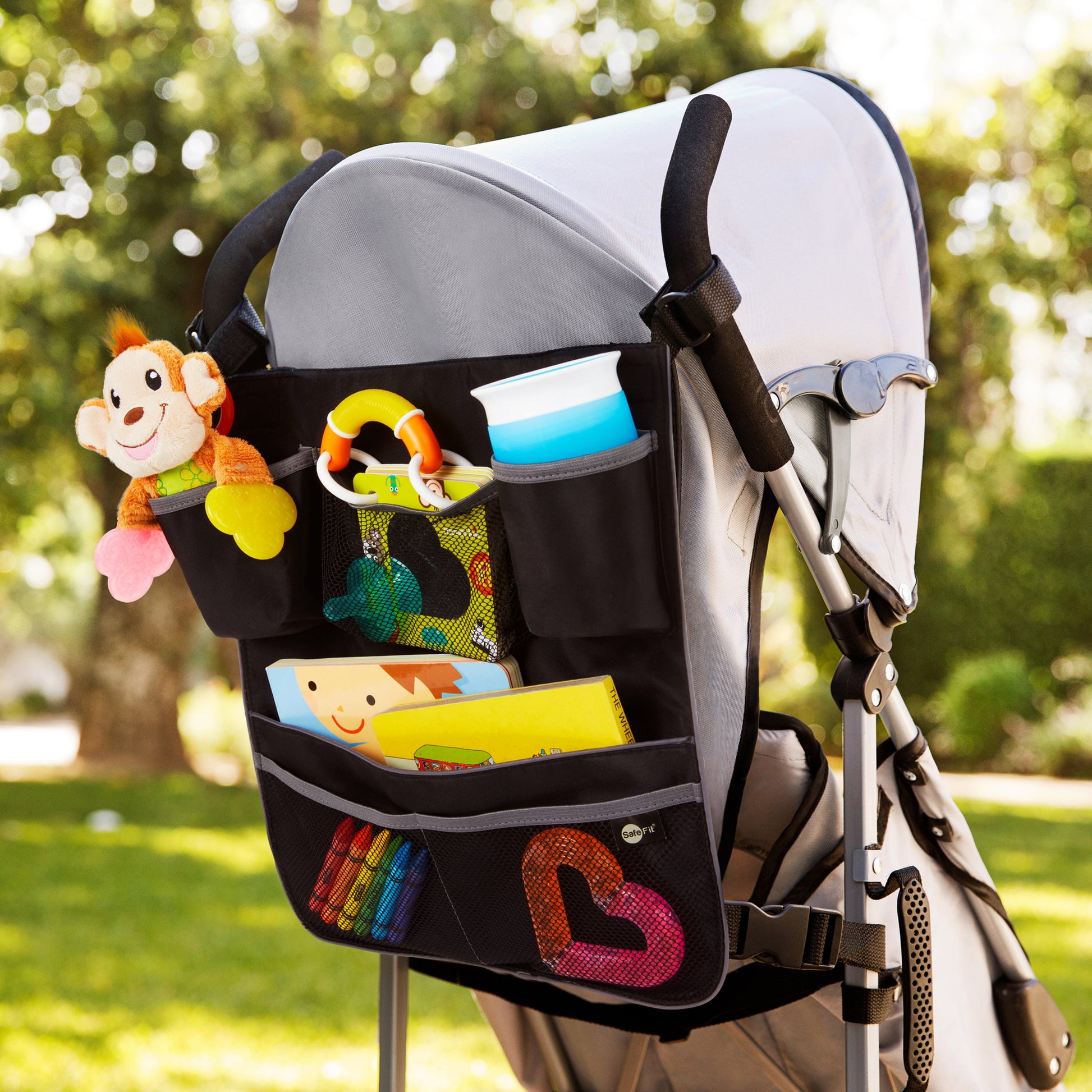 ® 2-in-1 Car Backseat & Stroller Organizer – Black, Unisex