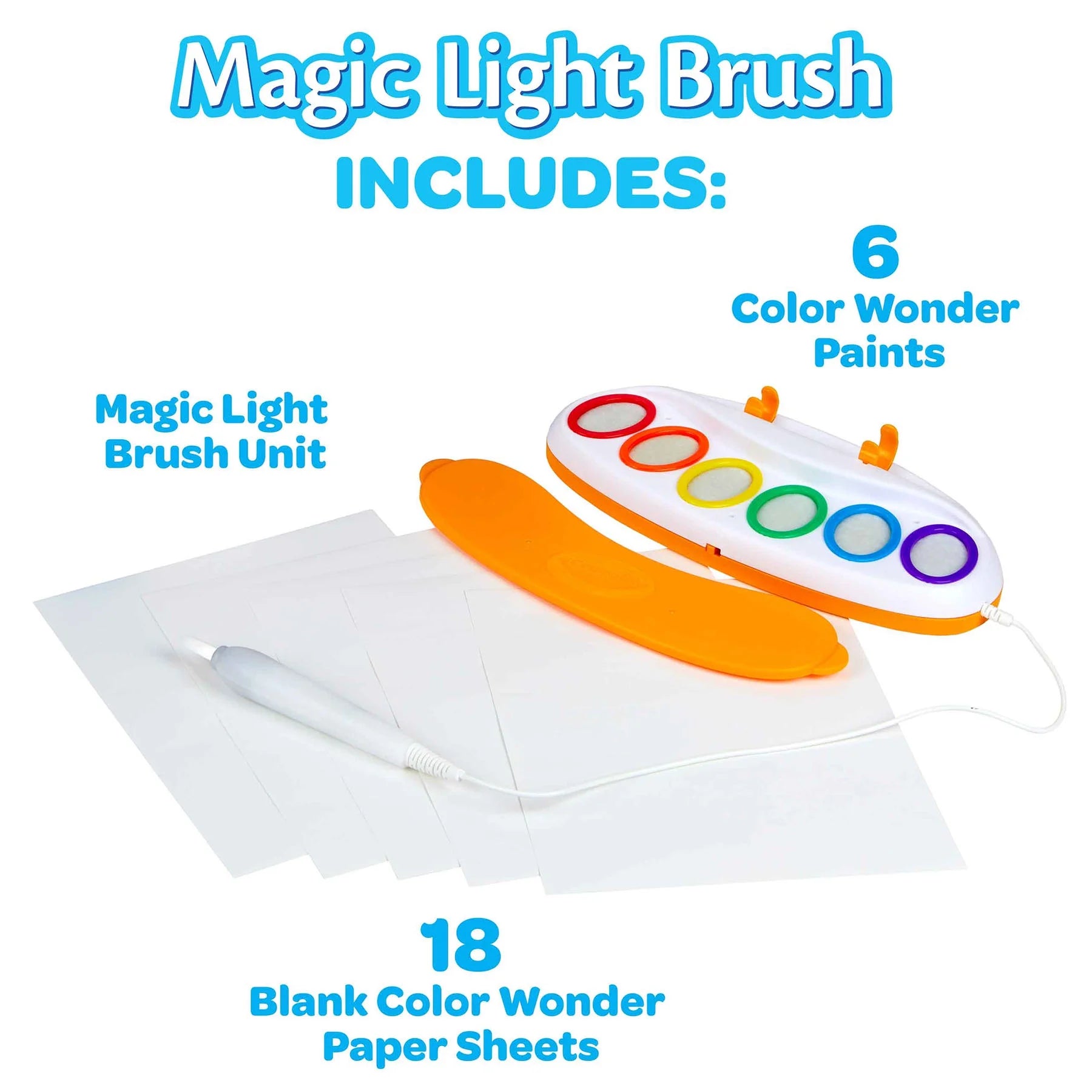 Color Wonder Magic Light Brush Art Set, Mess Free Washable Paint, Gift, Beginner Unisex Child
