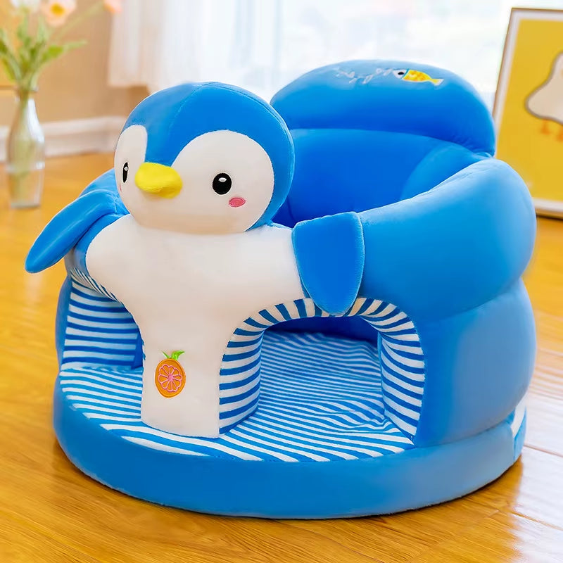 Cute Baby Sofa Support Seat Cover Plush Chair Learningto Sit Feeding Chair Comfortable Toddler Nest Puff Washable without Filler