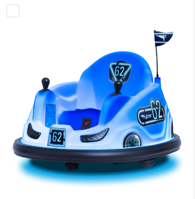 6V Blue Glow Bumper Car, Battery Powered Ride on for Children, Ages 1.5+, by