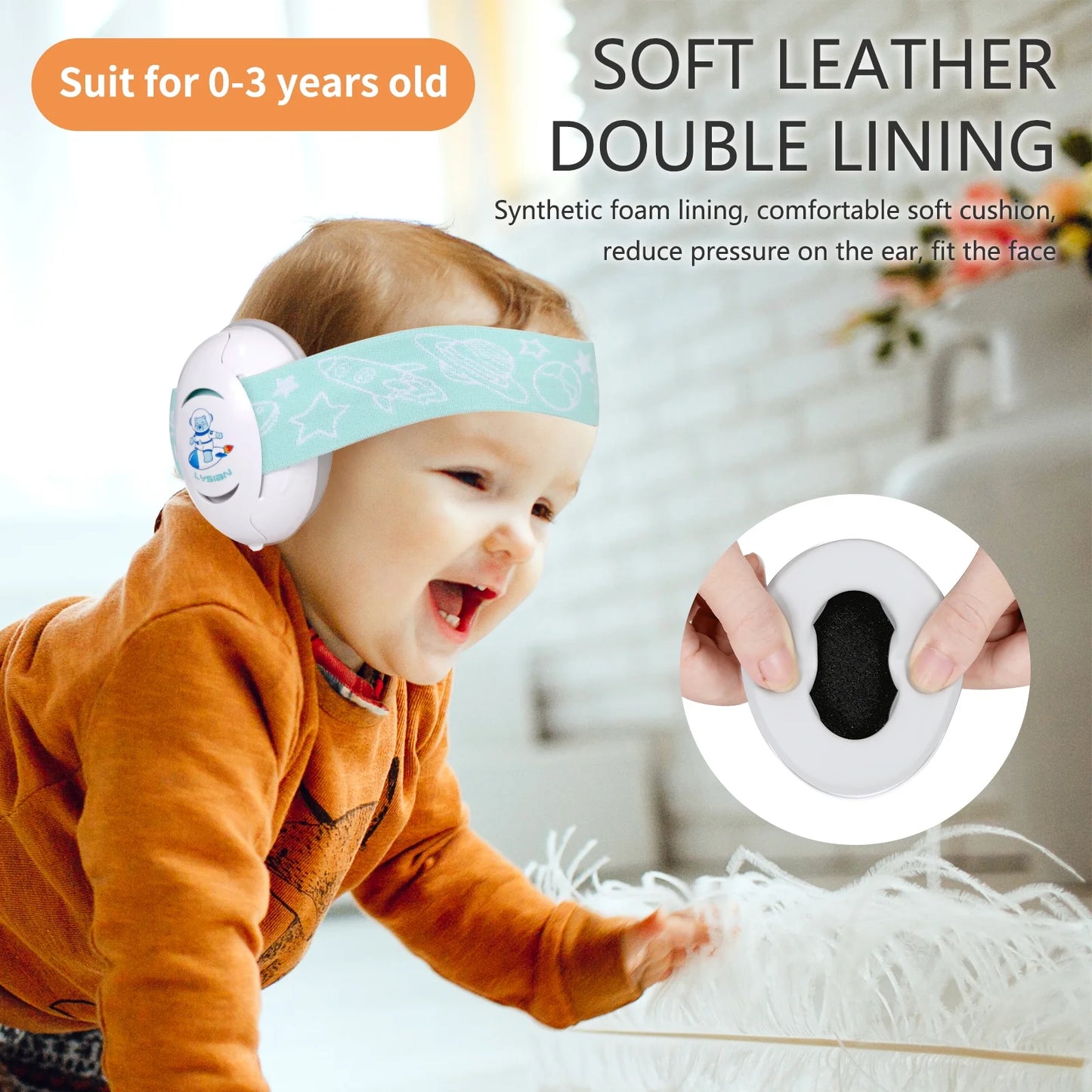 Baby Earmuffs Noise Cancel Hearing Protection Headphone, White