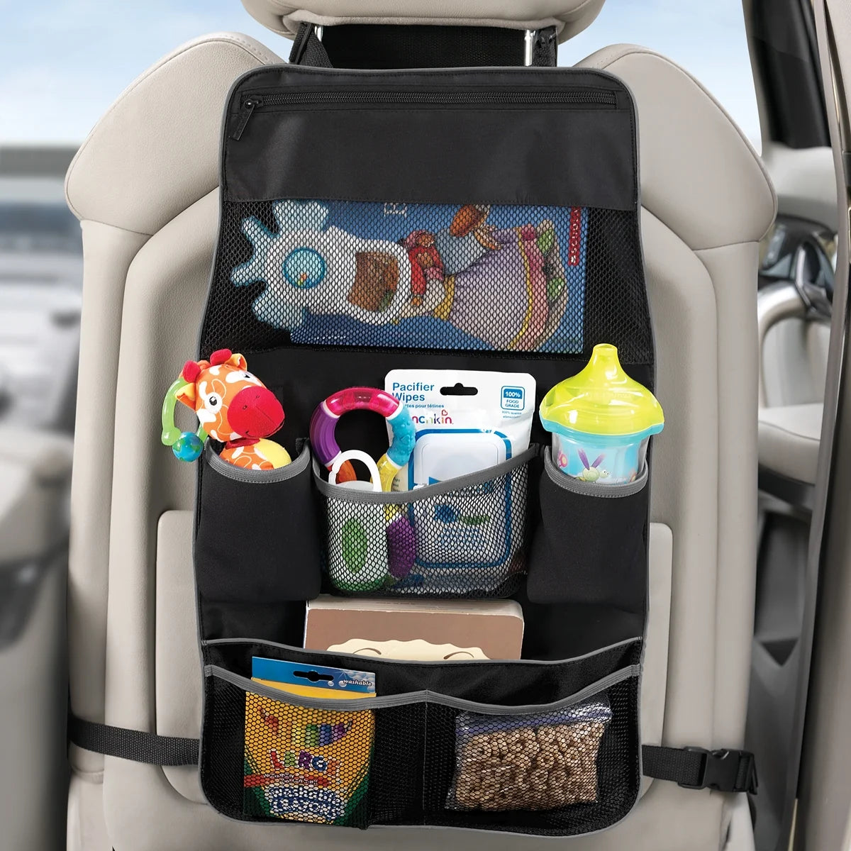 ® 2-in-1 Car Backseat & Stroller Organizer – Black, Unisex