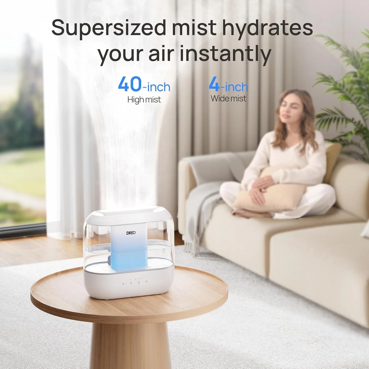 4L Top-Fill Cool Mist Humidifier – Quiet, 32H Runtime, with Oil Diffuser & Nightlight