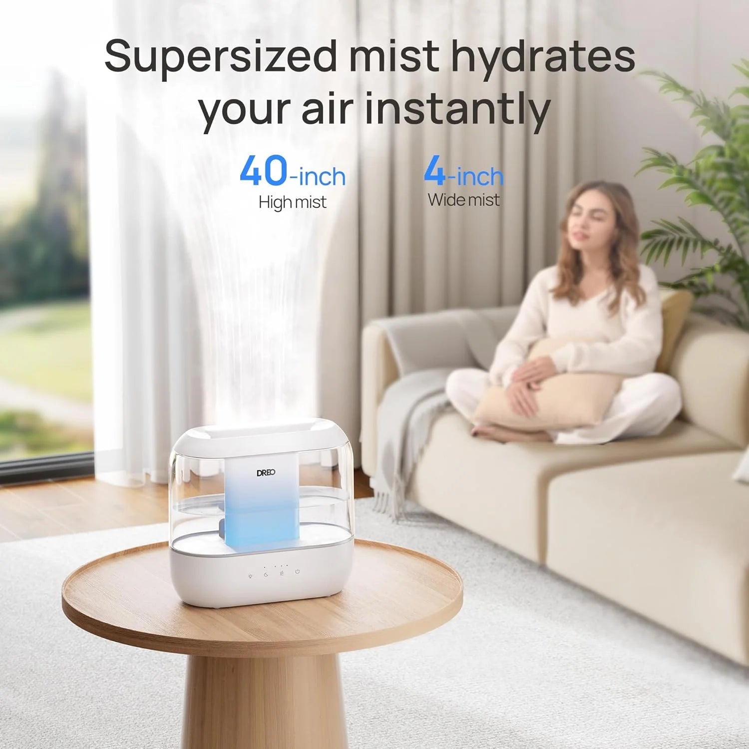 4L Top-Fill Cool Mist Humidifier – Quiet, 32H Runtime, with Oil Diffuser & Nightlight