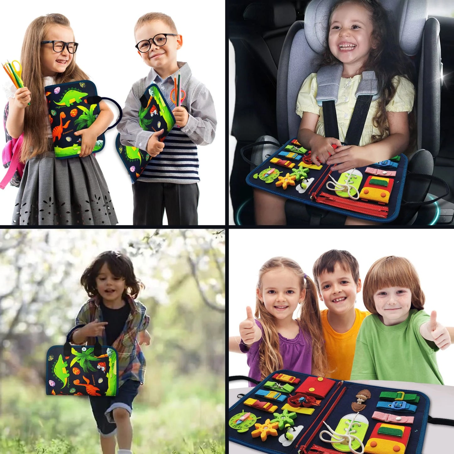 Busy Board for Toddlers, Montessori Toys for 1 2 3 4 5 Year Old, Sensory Board for Learning Fine Motor Skills Toys, Preschool Learning and Travel Toys for Boys Girls