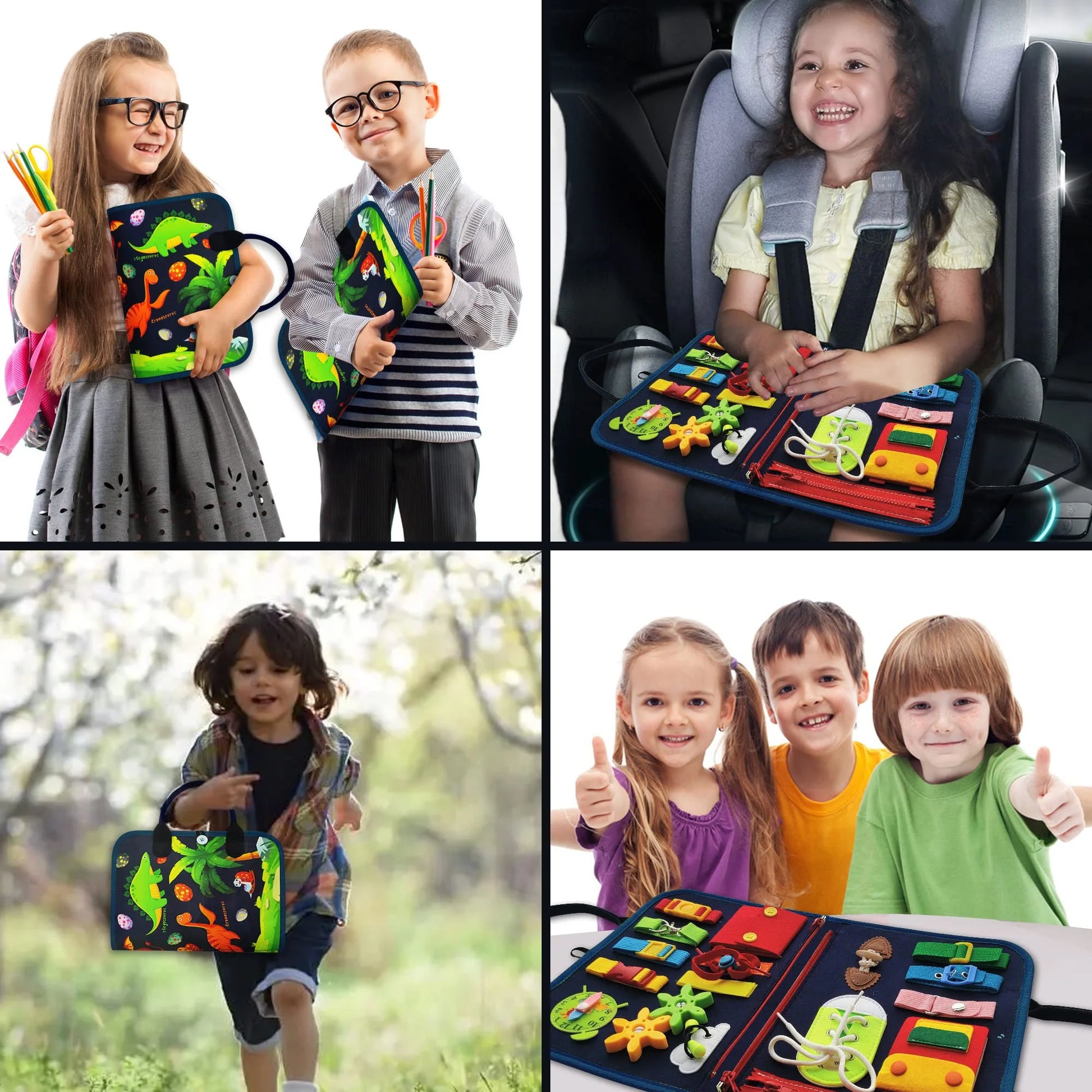 Busy Board for Toddlers, Montessori Toys for 1 2 3 4 5 Year Old, Sensory Board for Learning Fine Motor Skills Toys, Preschool Learning and Travel Toys for Boys Girls