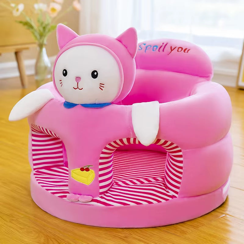 Cute Baby Sofa Support Seat Cover Plush Chair Learningto Sit Feeding Chair Comfortable Toddler Nest Puff Washable without Filler
