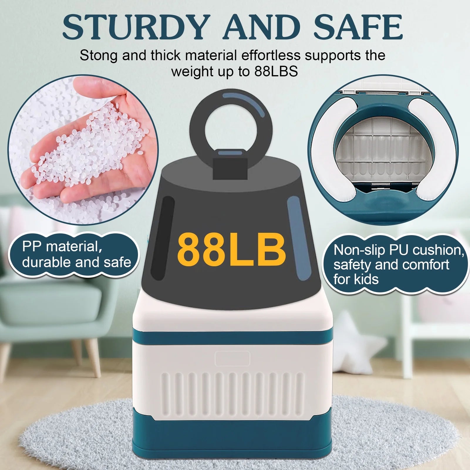 Portable Potty for Toddler Travel, Foldable Travel Potty Training Toilet Seat for Kids Boys Girls with 30 Disposable Bags