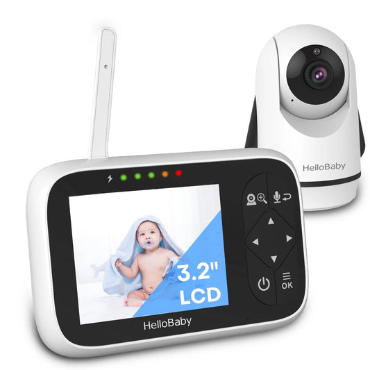 HB6336 Baby Monitor – 3.2" Display, Camera & Audio, Remote Pan Zoom, Night Vision, 1000 Ft Range