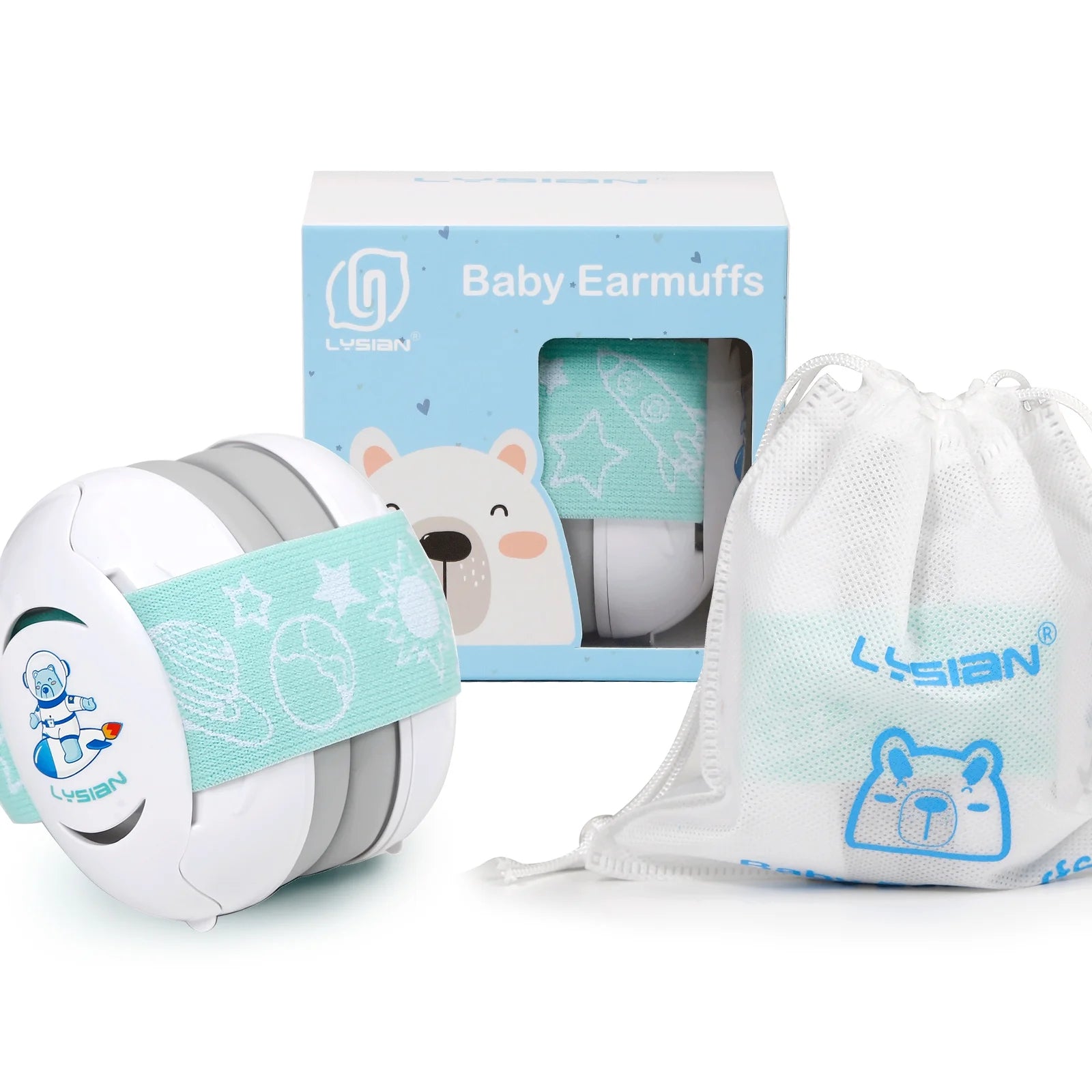 Baby Earmuffs Noise Cancel Hearing Protection Headphone, White
