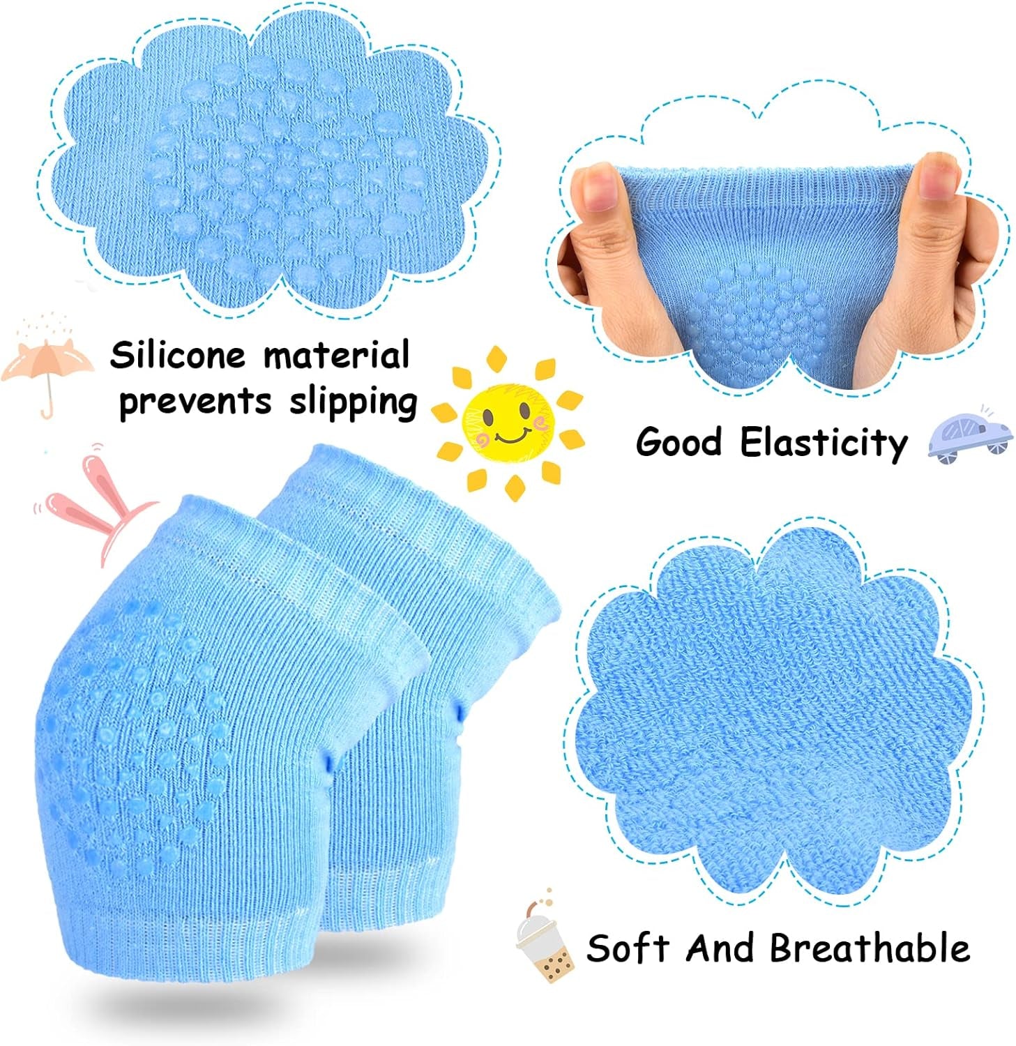 Baby Crawling Pads Anti-Slip Knee Protect Baby’S Knee for Crawling